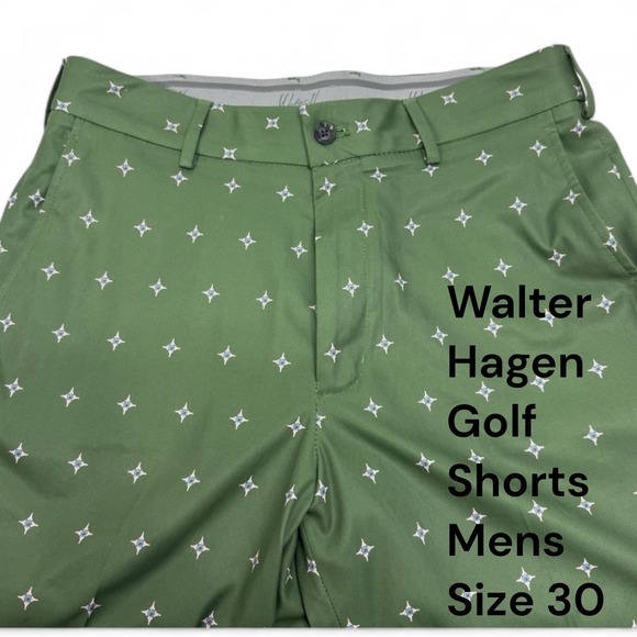 Walter Hagen Men's Perfect 11 Golf Shorts Tee Geo‎ Pattern, Forest Pine, Size 30 - Picture 2 of 10